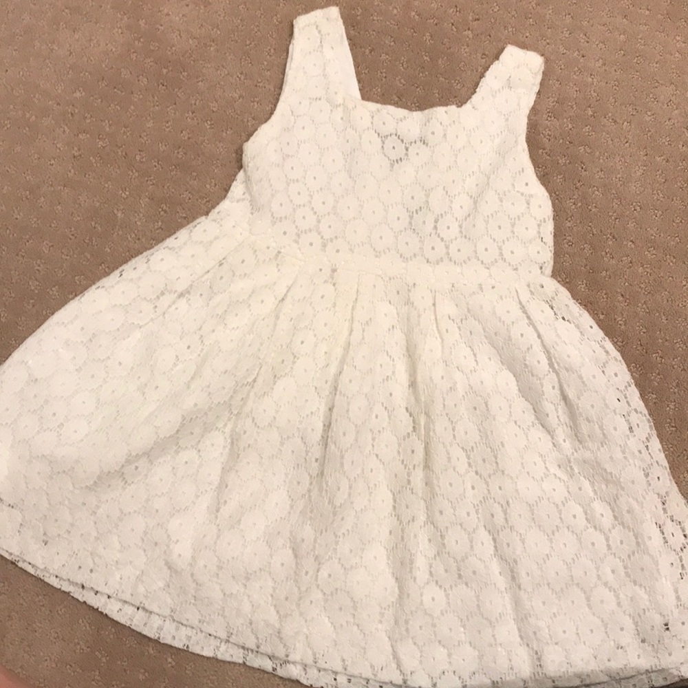 Zara Girl Toddler White Lace Sleeveless Dress